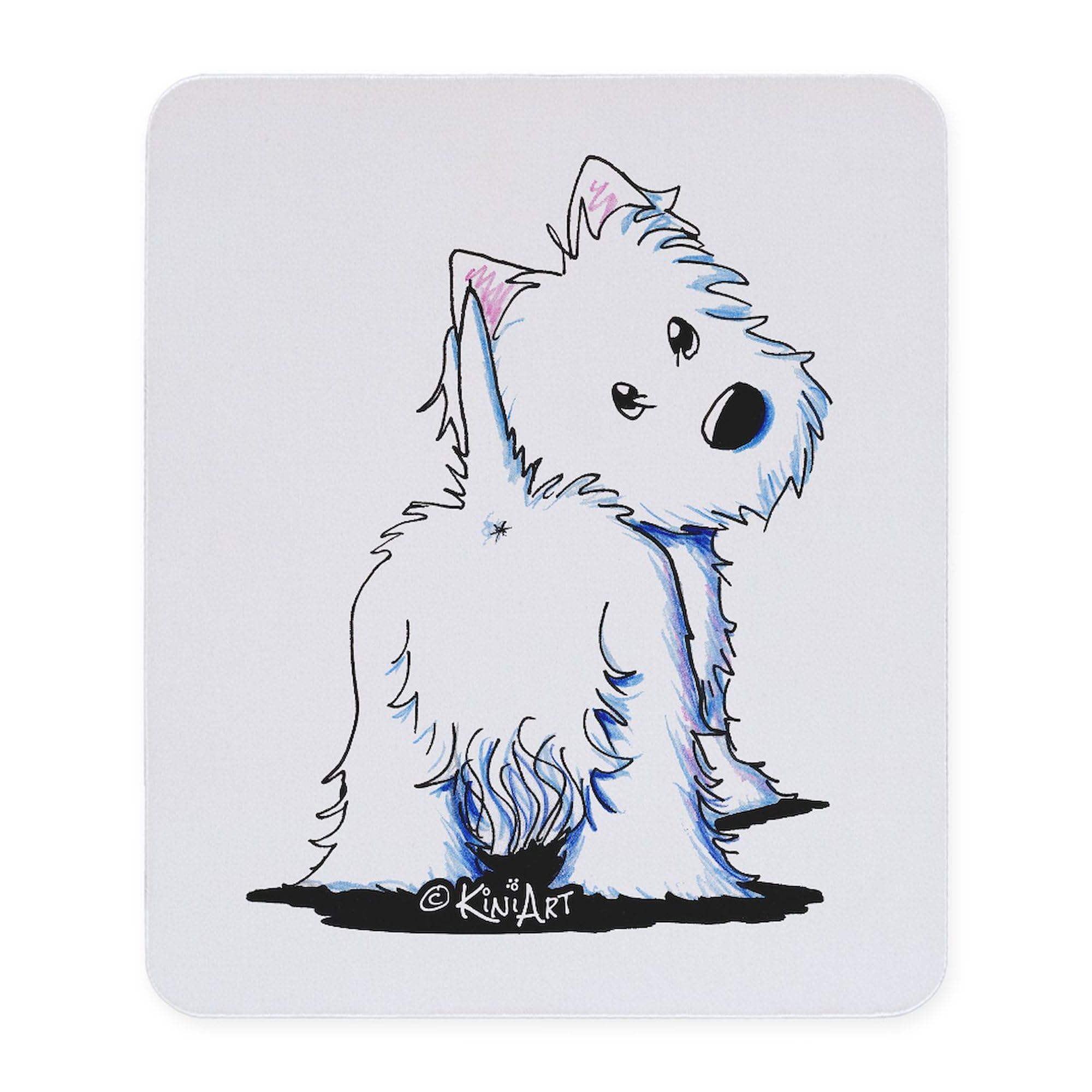 CafePress KiniArt Fluffybutt Westie Mousepad Non-Slip Rubber Gaming Mousepad