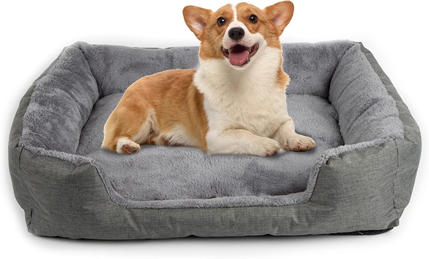 Meeyoga Dog Bed for Large, Removable Washable Zipper Cover Nonskid Bottom Rectangle for Small