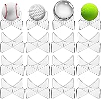 Mudder Clear Acrylic Ball Display Stands - Pack of 12, 3.54x1.3 Inch Holders for Basketball, Football, Soccer, Volleyball & Rugby