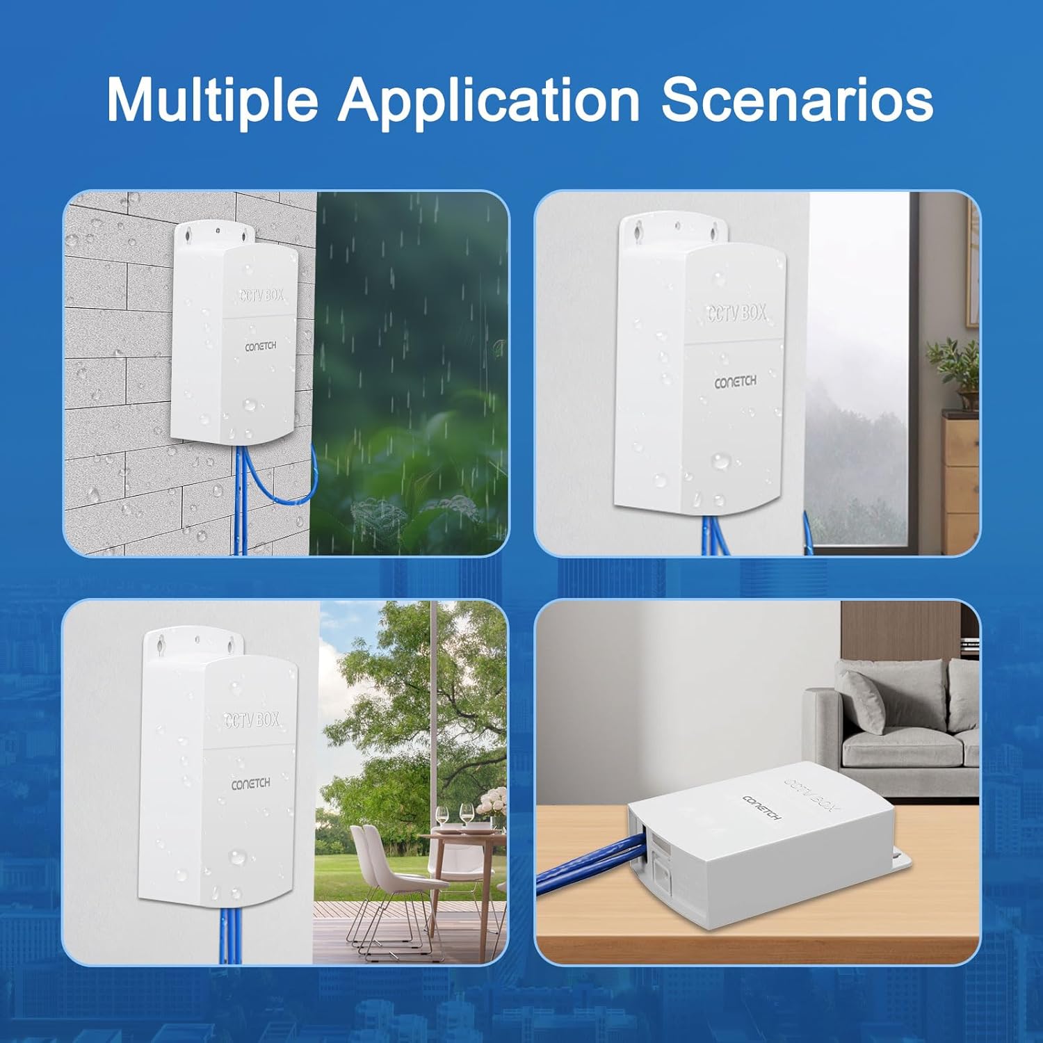 3 Port Outdoor PoE Extender | 1 in 2 Out | 1 PoE+Port, 1 PoE++ 60W Port, 1 Uplink Port | IEEE802.3af/at/bt | IP65 Waterproof | 10/100 Mbps Adaptive | AI Watchdog | Plug & Play