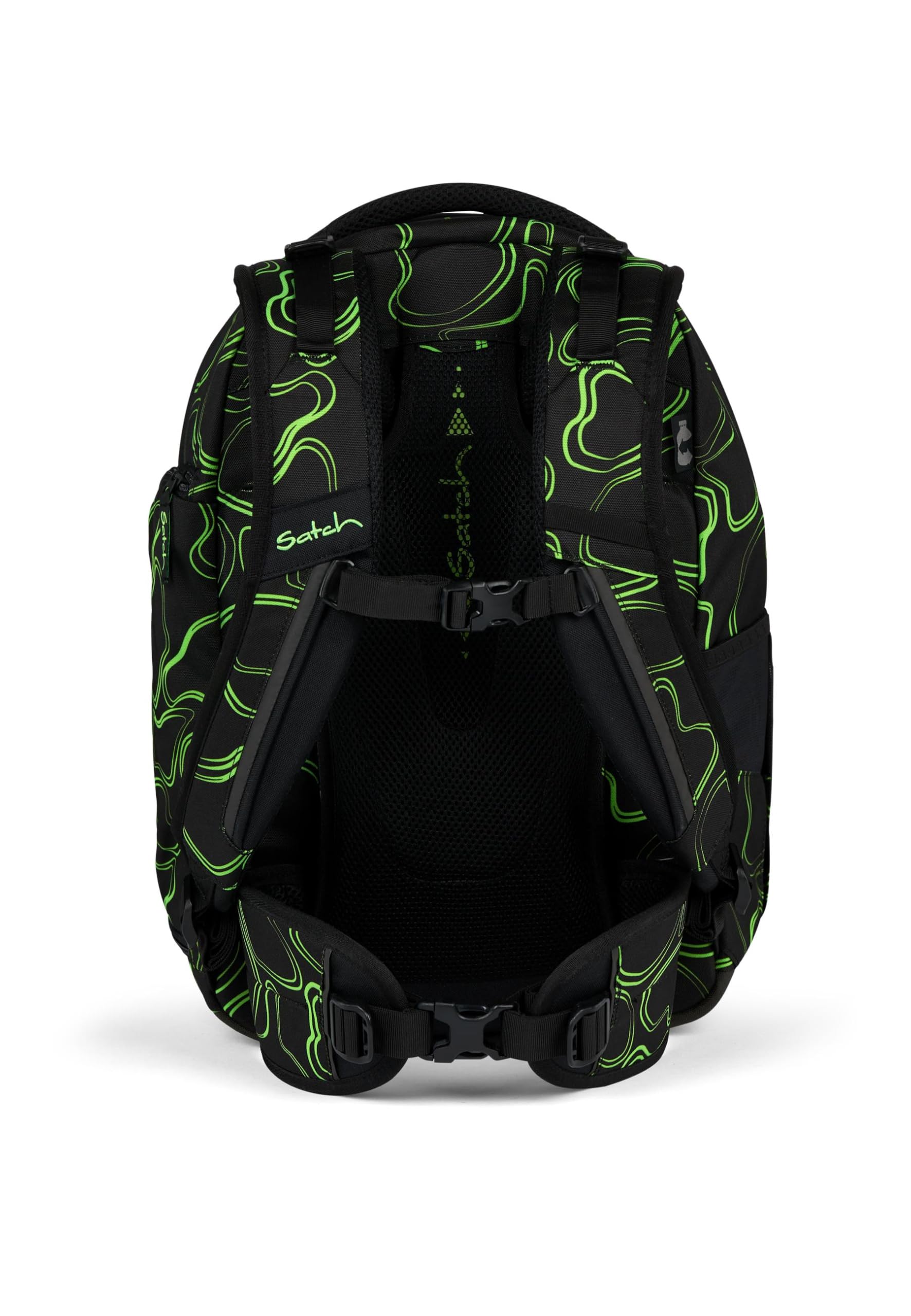 Satch Match Bundle ab 5. Klasse, ergonomisch, 3-teilig, 35 L Stauraum, standfest, Organisationstalent Green Supreme - Schwarz