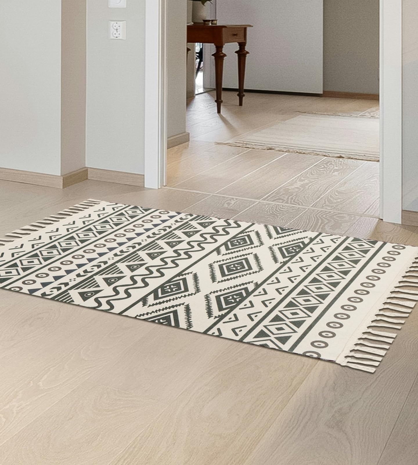 Teppiche 60 x 120 cm für Wohnzimmer, waschbar, Teppichläufer für Flur, rutschfest, mit Quasten, maschinenwaschbar, weiche Teppiche für Heimdekoration