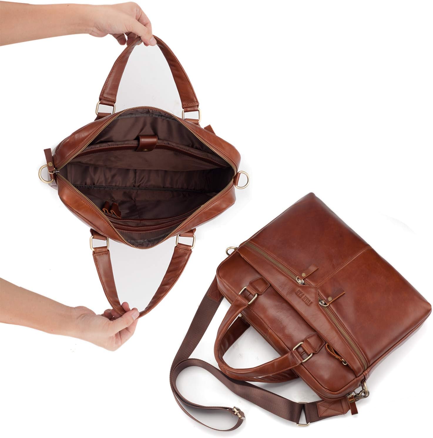 YUAN FAN Travelling Bags Haversacks Fashion Handbags Mens Leather Briefcase Messenger Bag,14 Inch Messenger Business Bags