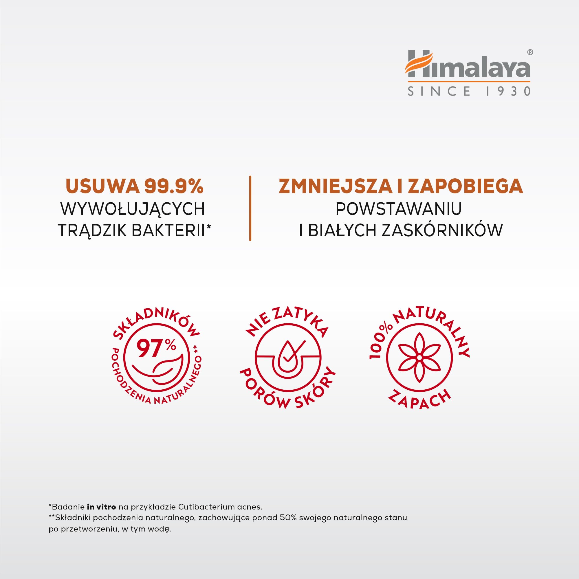 Himalaya Acne Clear+ Żel do mycia twarzy, 200 ml – kwas salicylowy, CICA i neem – zwalcza 5 objawów trądziku, w 97% pochodzenia naturalnego – delikatny, niekomedogenny środek czyszczący