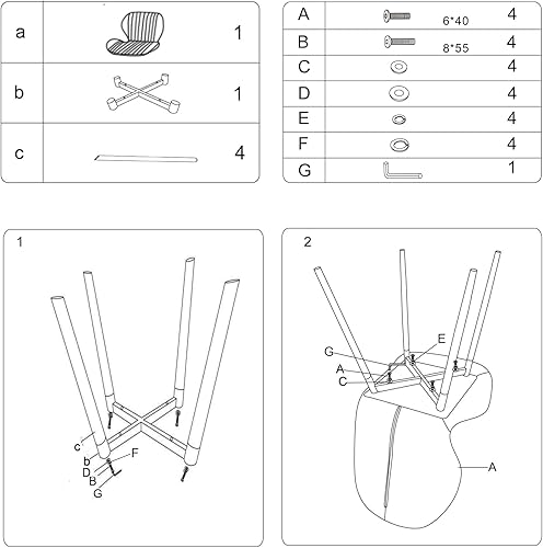 Miniatura 8 de CangLong Juego de 2 sillas de comedor modernas de mediados de siglo, sillas tapizadas para cocina, comedor, silla de comedor cómoda de terciopelo