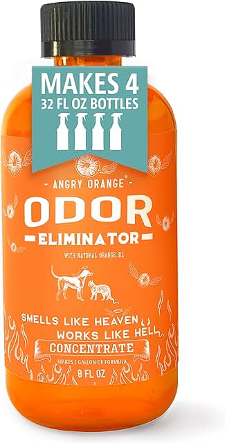 Angry Orange Pet Odor Eliminator for Home - 8oz Dog and Cat Urine Smell Remover for Carpet, Grass, Tile and Furniture - Ci...