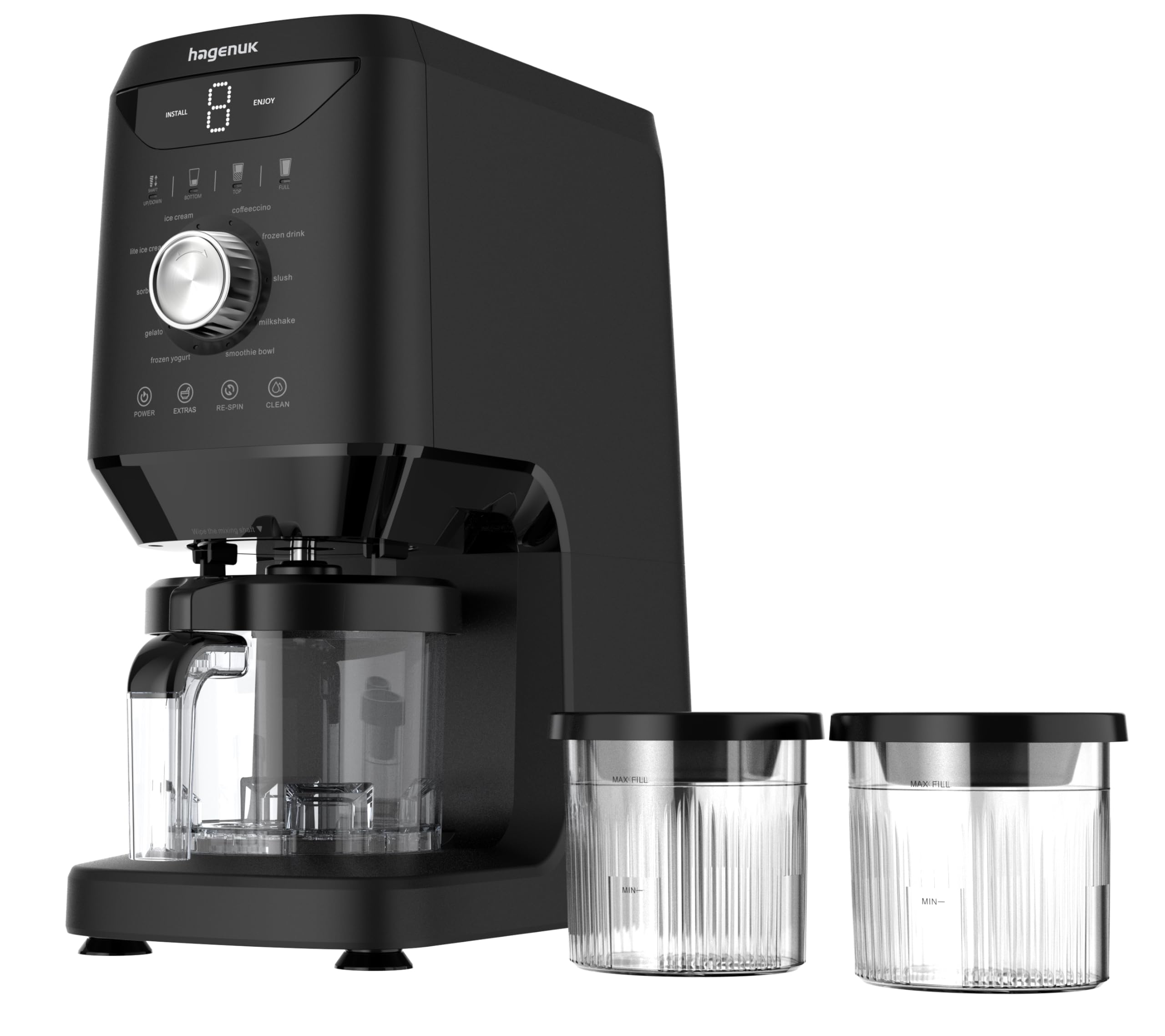IceTwist Heladera, máquina de helados y granizado con 10 programas, heladera, sorbete, yogur congelado, granizado, batido y batido