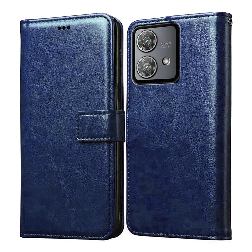 Amazon Brand- Solimo Flip for Motorola Moto Edge 40 Neo 5G (Leather_Blue) (B0CKKX7LY4) Amazon Price History, Amazon Price Tracker