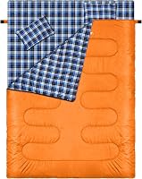 Sportneer Dupla Hálózsák 2 Személyes Vízálló 4 Évszakos Párnahuzattal Camping Túrázáshoz, 220 x 150 cm 1