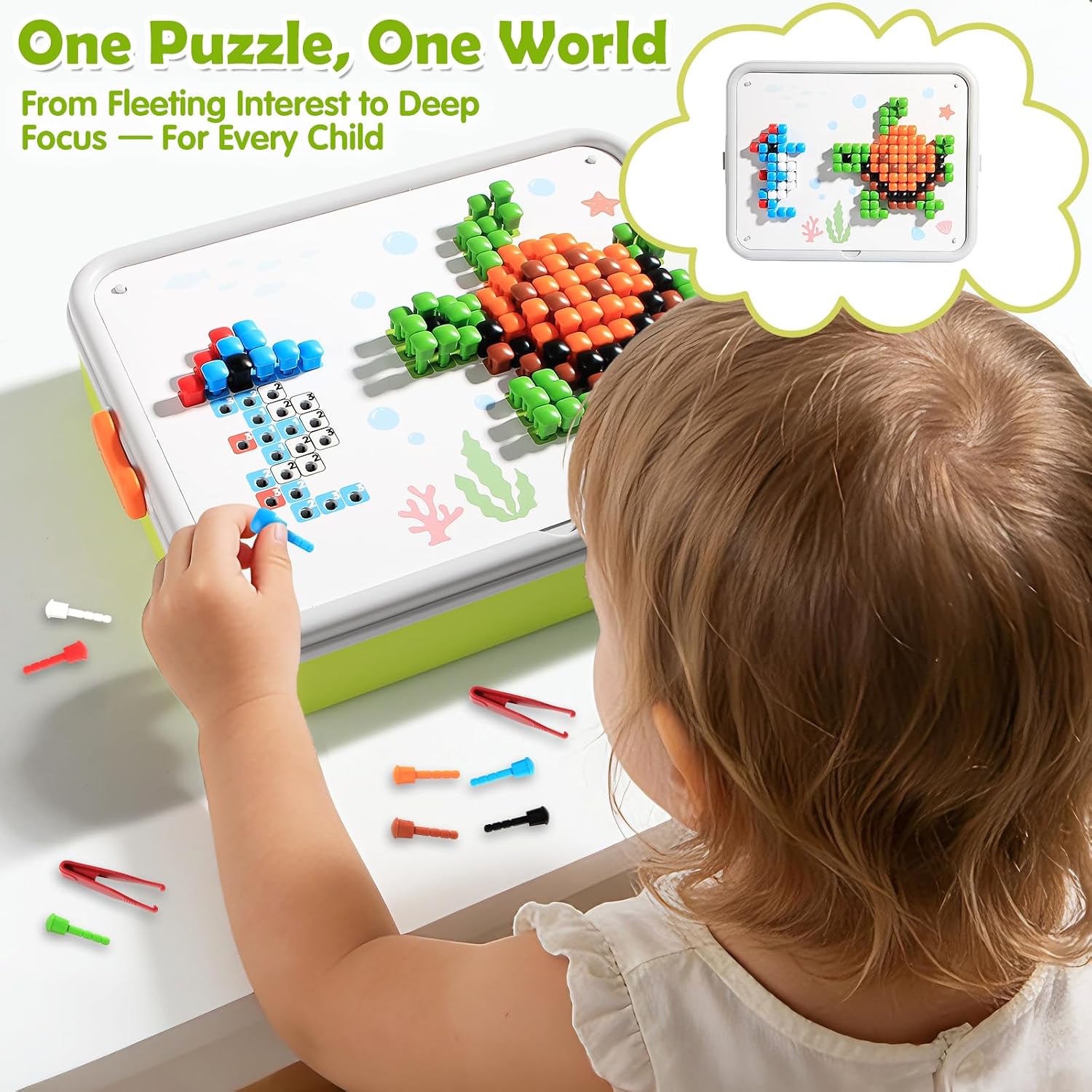Puzzle for Kids 3-5: 3D Mushroom Nail Puzzle 460 Pieces Building Peg Kit | STEM Toys, DIY Creative Brain Teaser Puzzle, Birthday Gifts for Boys Girls, For 3 4 5 6 7 8 Year Old