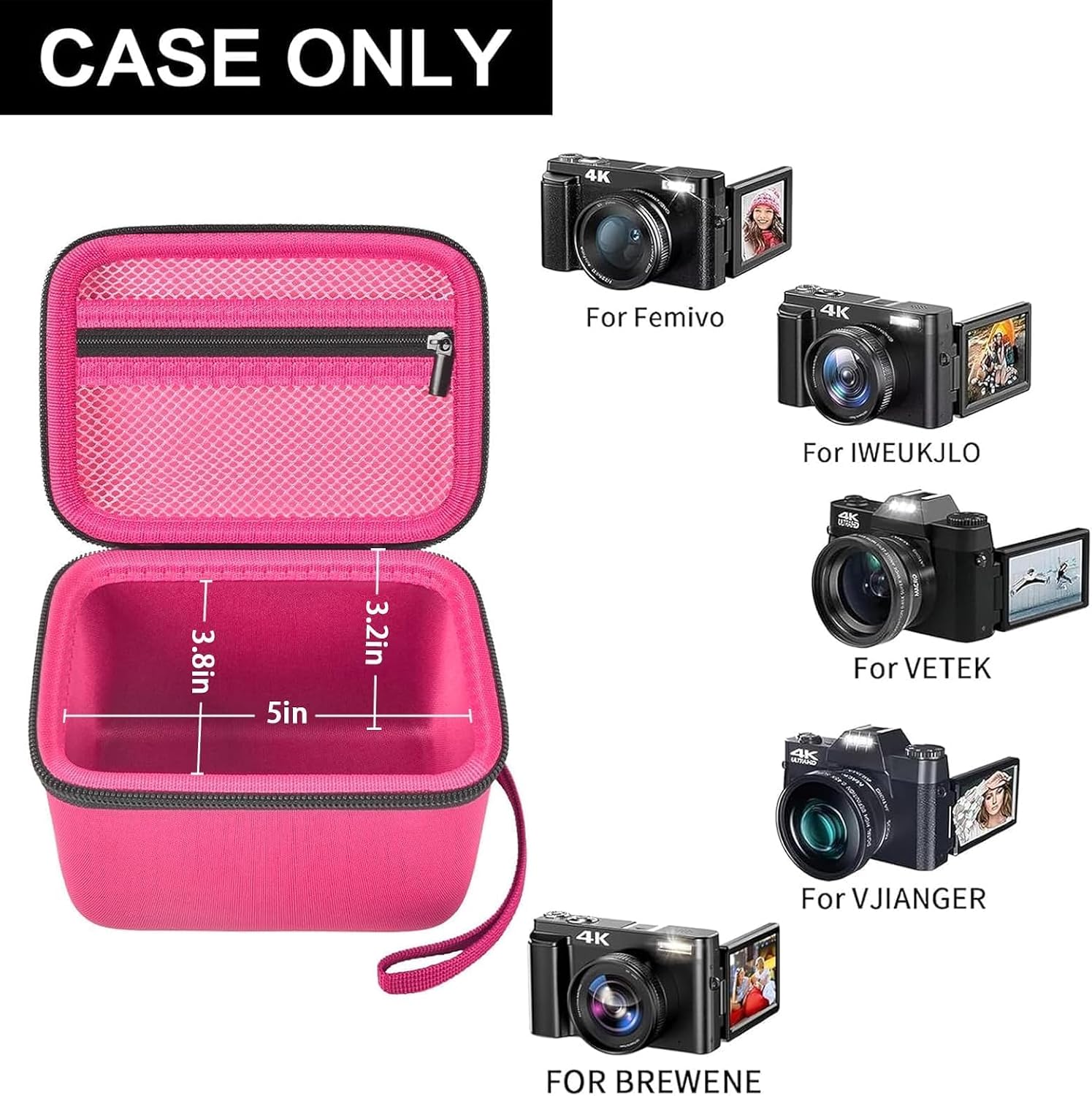 Comecase Vlogging Camera Case Compatible with for Duluvulu/for VJIANGER/for JGIPL/for TEBNGIHNM 4K Digital Cameras for Youtube. Vlog Camera Carrying Storage for Lens and Other Accessories - Red 3 71KOCY0IsaL. AC SL1500