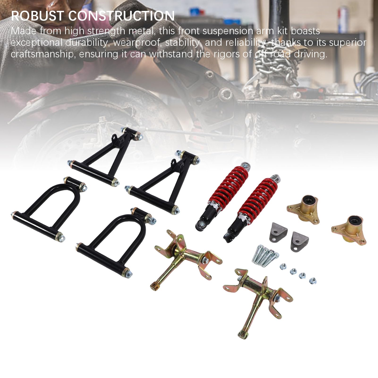 Bras Oscillant De Suspension Renforce, Kit De Bras De Suspension Pour Velo Tout Terrain Quad Kart, En Métal Haute Résistance Pour Une Stabilité Optimale