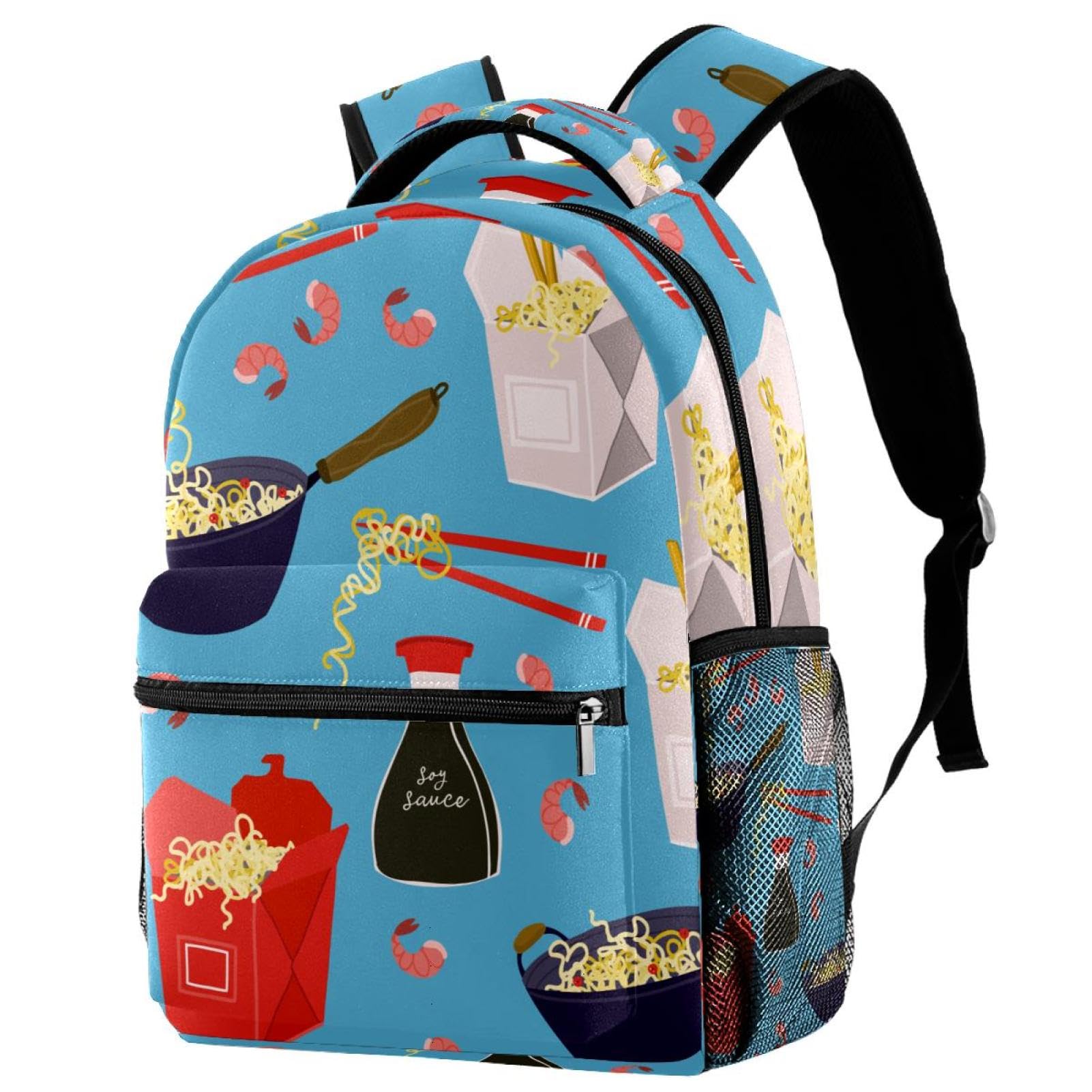 Sac à dos d'école bleu multicolore 40cm pour adolescents et étudiants - 7