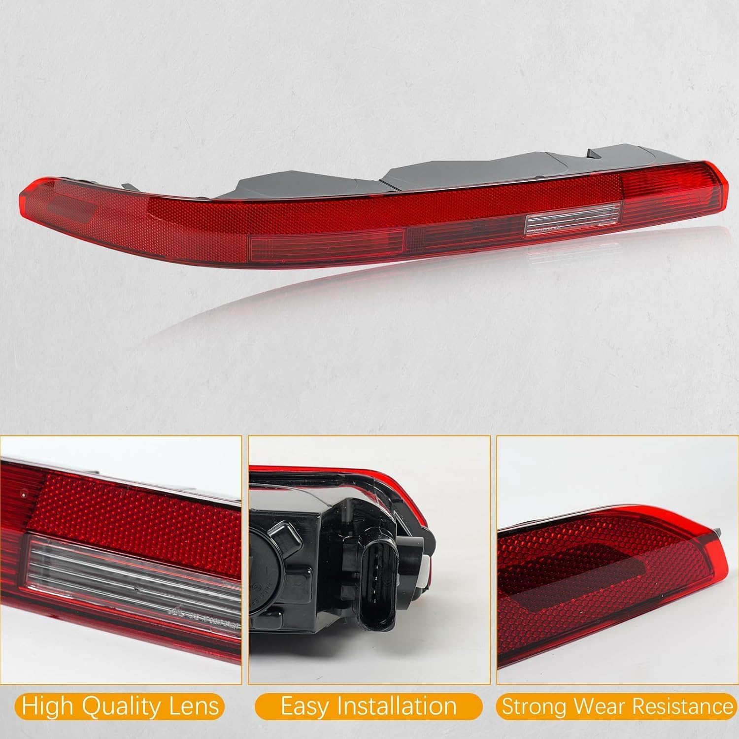 Left LED Inner Tail Light Replacement Compatible With Audi Q7 2016-2022, 4M0945095A, Factory Style Rear Brake Lamp Assembly Driver Side, Clear & Red Lens, Bulb Type: LED - Image 3