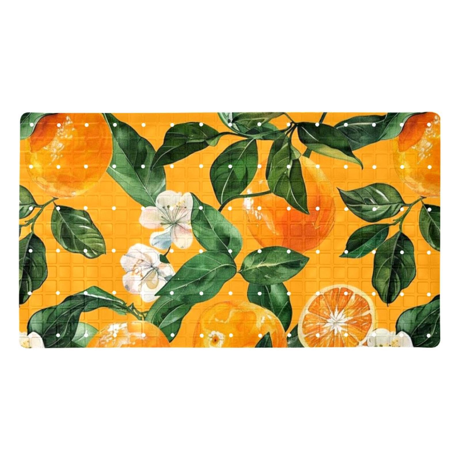 Tapis de bain antidérapant Orange Wild Mandarin extra long