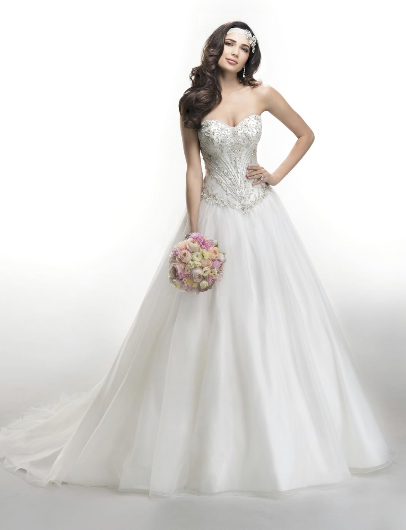 MARRY YOU Beautiful Sweetheart Ball Gown With Embroidered Crystal Bodice Bridal Wedding Dress MY0006MS