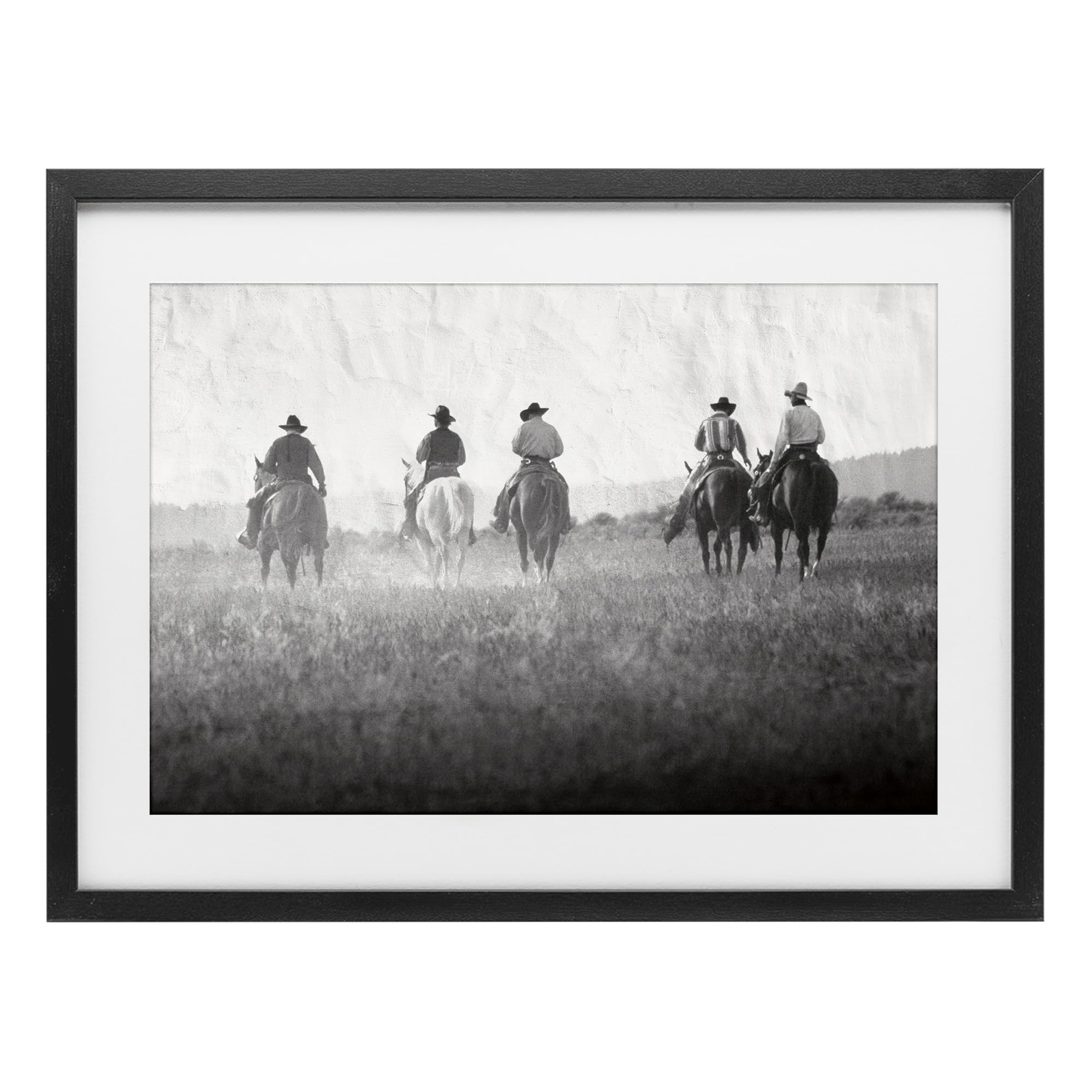 Stupell Industries Midnight Black (Textured) 'Riding Toward The Horizon'| Framed Print Under Glass