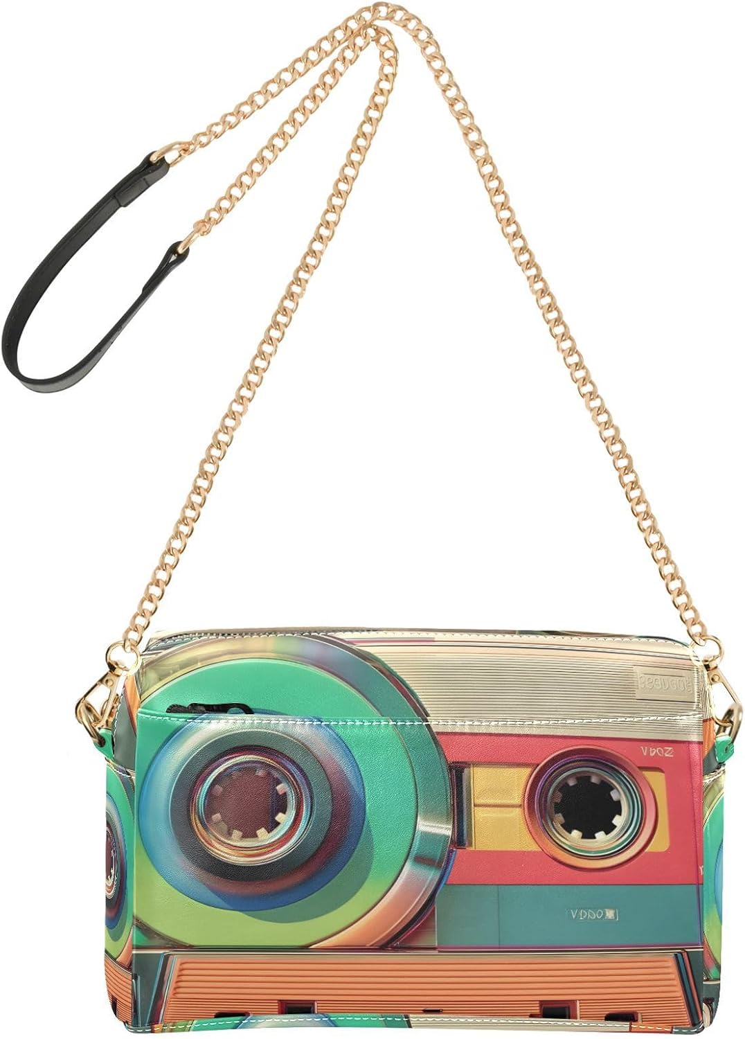 Crossbody Bags for Women, Tape Colorful Small PU Leather Crossbody Purses and Handbags for Shopping Travel