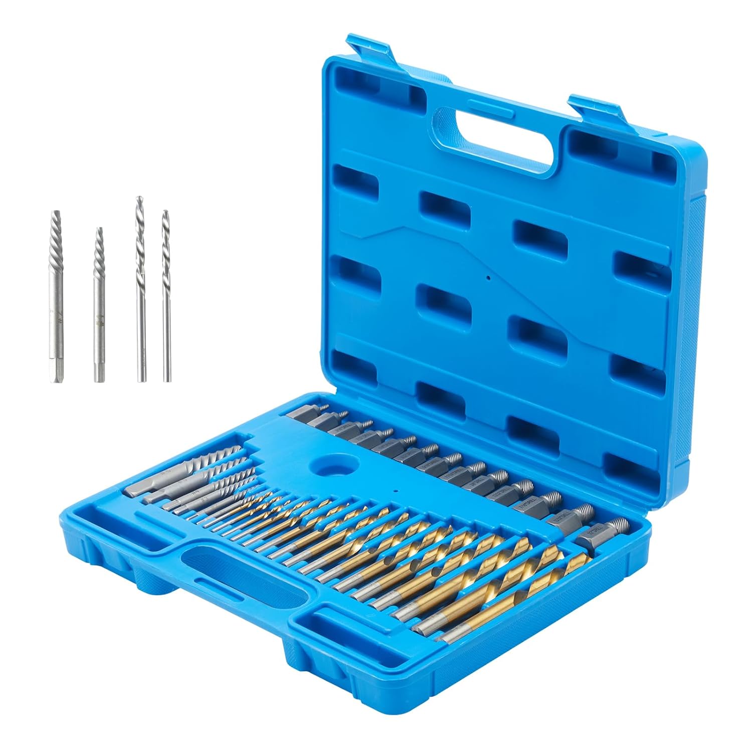 VEVOR Screw Extractor with Drill Bit Set, 35Piece Bolt Extractor Kit, 19 PCS Bolt Extractors