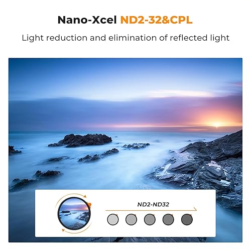 Miniatura 2 de K&F Concept Filtro ND2-ND32 ND de atenuador variable de 3.228 in y filtro polarizador circular CPL 2 en 1 para lente de cámara sin X Spot Weather