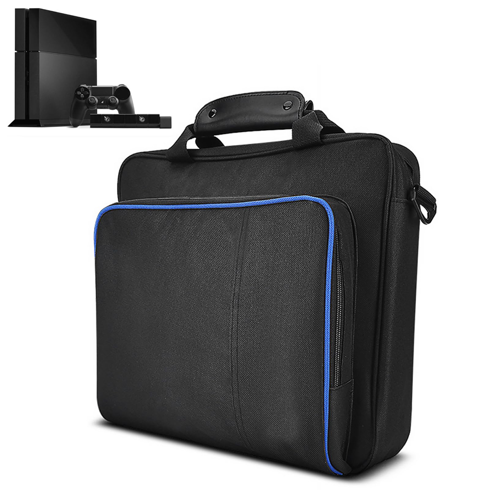 Mxzzand Podróżna PS4 wielofunkcyjna wodoodporna torba do przenoszenia PS4 ochronna odporna na wstrząsy torba PS4 torebka / torba na ramię do systemu PS4 i akcesoriów