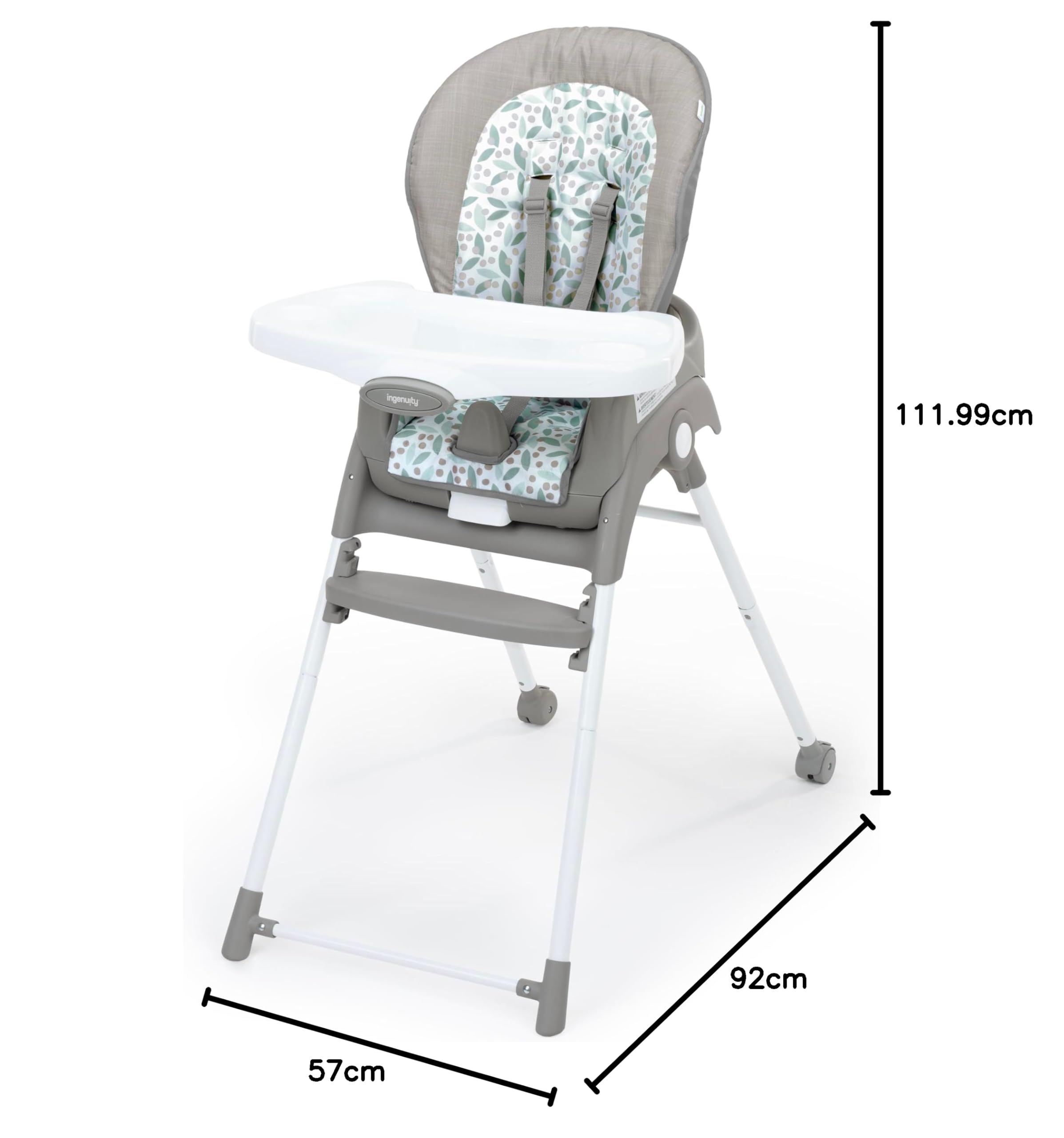 Ingenuity Chaise Haute Pliable 6-en-1 pour Bébé, 6 Façons de l'Utiliser, Chaise pour Tout-Petit, Jambes Pliables, 6M-5Y
