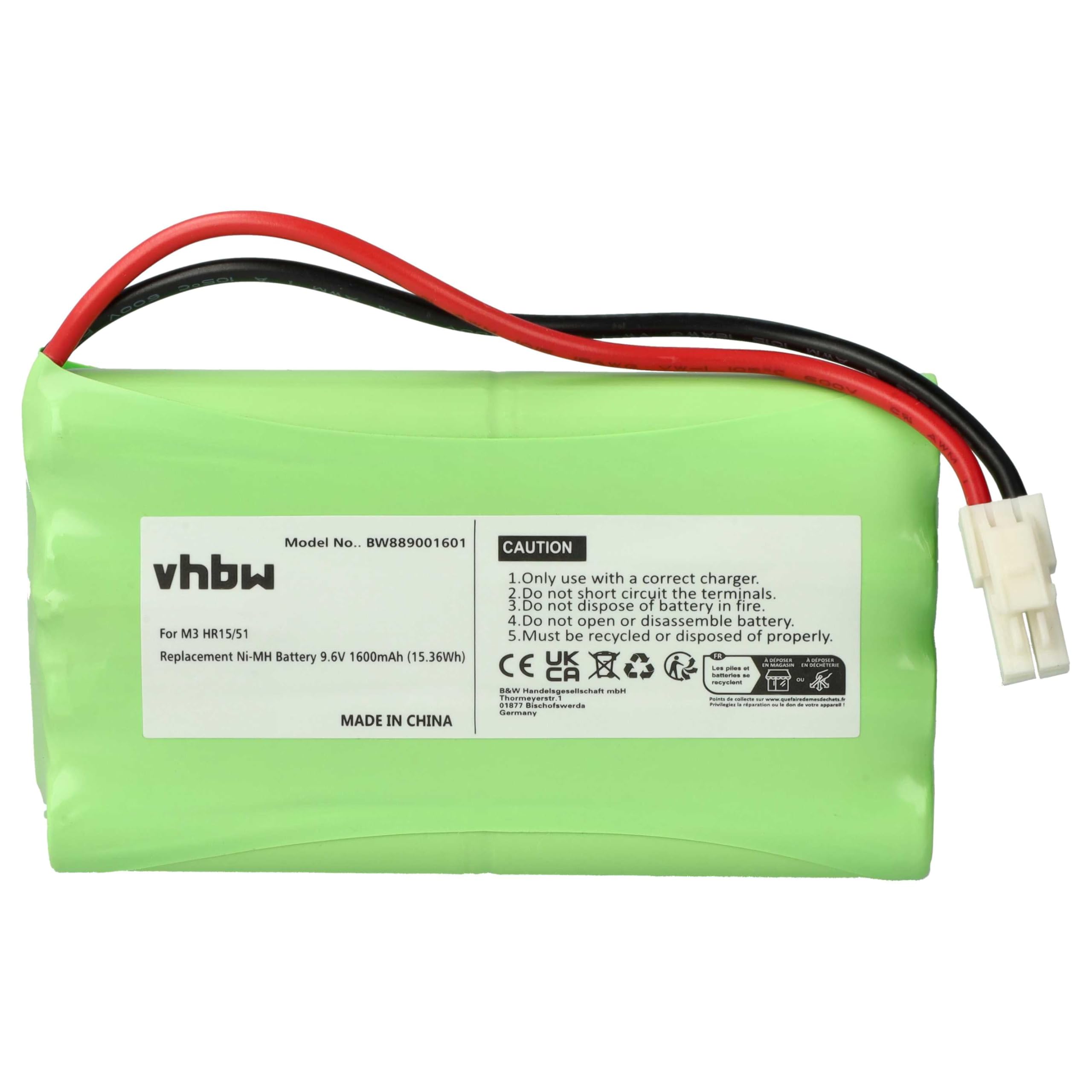vhbw Batterie Remplacement pour Somfy 5071688 | 2400720, 5008956 pour motorisation de porte ou portail (1600mAh, 9,6V, NiMH)