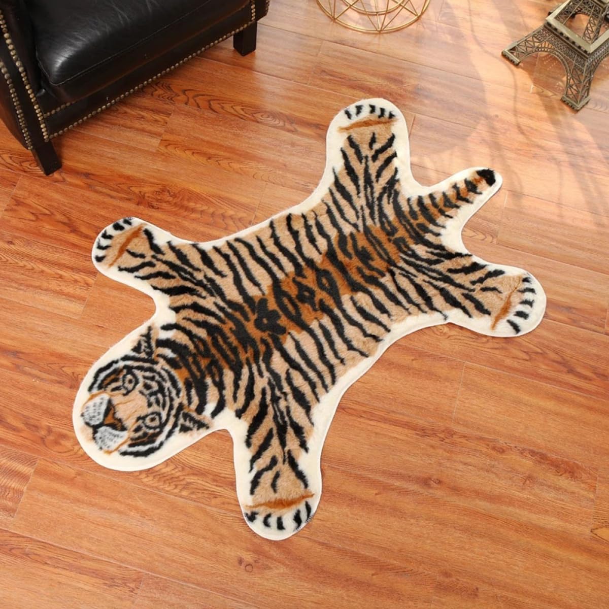 Zerbino Decorativo Motivo Tigre in Fibre Acriliche, Leggero e Antiscivolo, per Ingresso e Bagno, Tappetino per Pavimenti Domestici Resistente e Funzionale