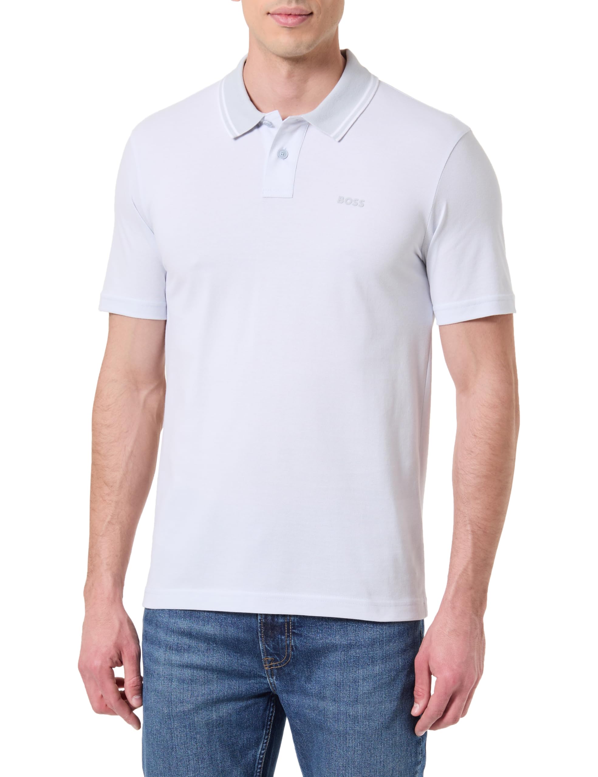 Boss Men's Peoxfordnew Short-Sleeve Polo Shirt - Pastel Grey - XL