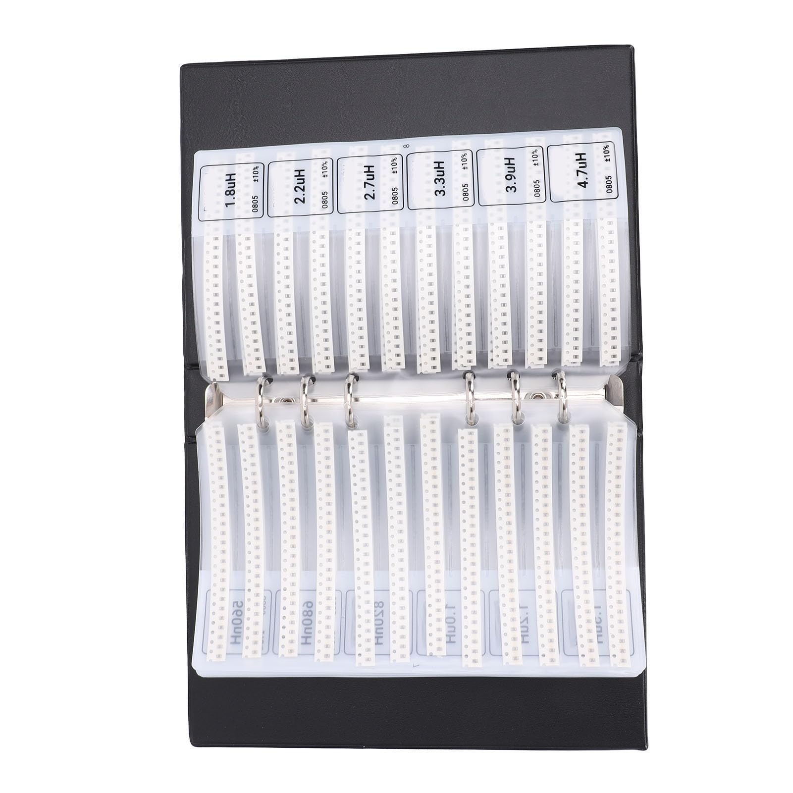 Asixxsix Libro Campioni di Induttori SMD 0805, Libro Campioni di Chip da 60 con Resistori, Condensatori, Transistor, Diodi Assortimento di Componenti Elettronici per L'ingegneria