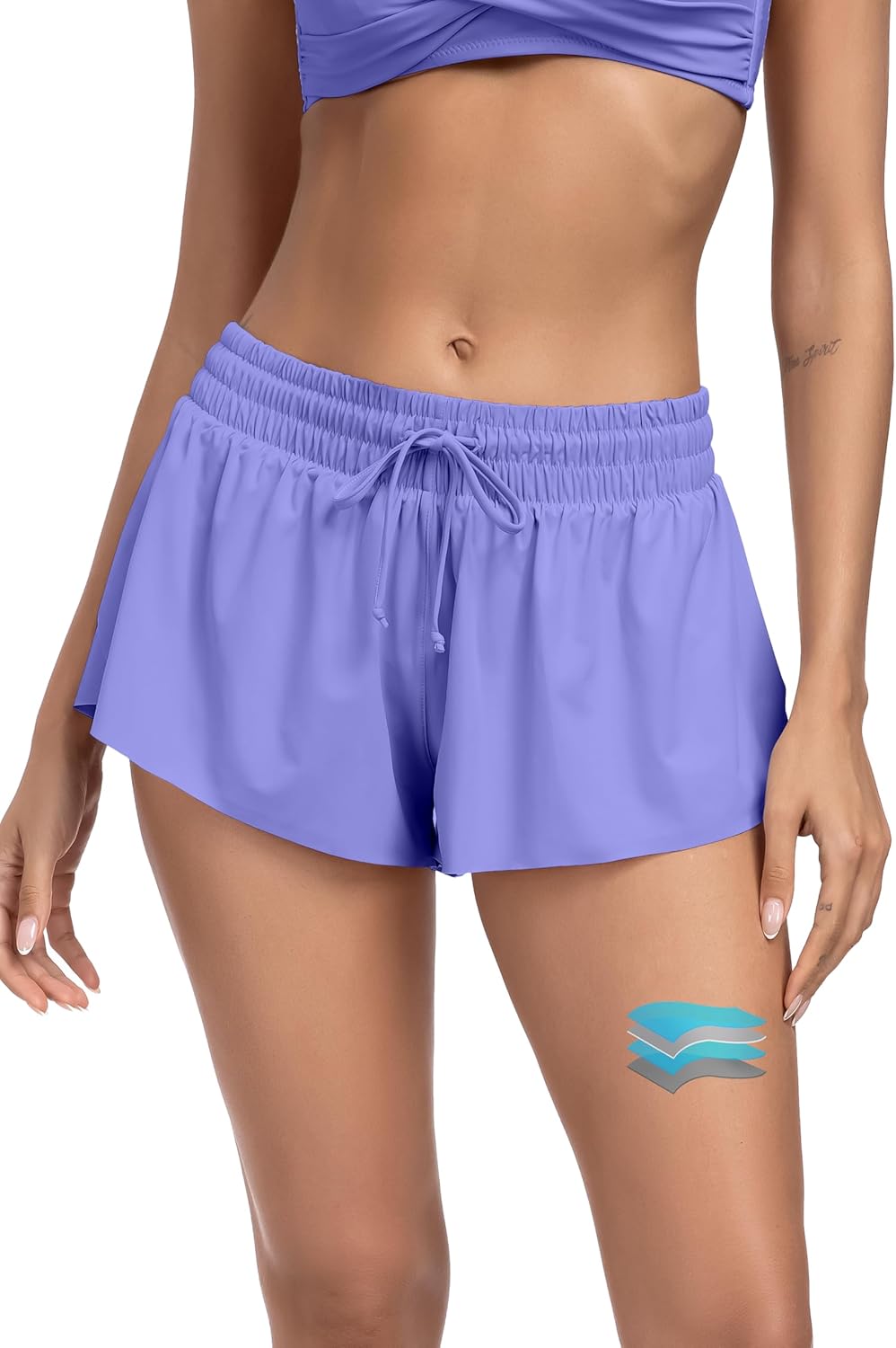 Beautikini Period Swim 2-in-1 Shorts Menstrual Leakproof Bathing Suit Bottoms Flowy Athletic Skirt for Teen Girls