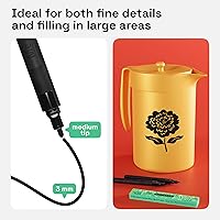 Vista 3 de Artistro 2 marcadores de pintura acrílica negros - 3mm marcadores de punta media - Perfectos para manualidades, proyectos de arte y más