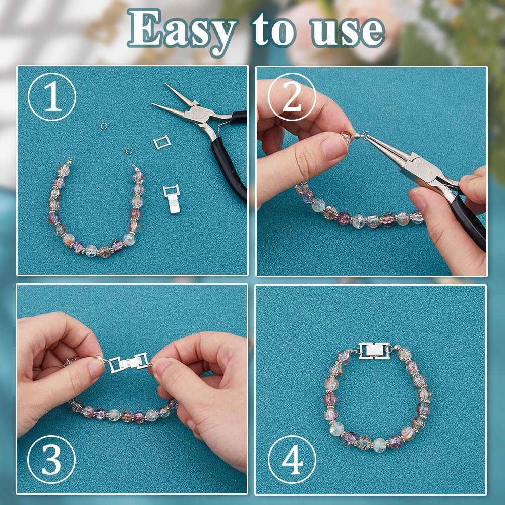 DICOSMETIC 10Pcs Fold Over Jewelry Clasp 925 Sterling Silver Plated Necklace Extension Clasps 0.69x0.41x0.16 Inch Brass Bracelet Extenders Small Fastener Extension Clasps for DIY Craft Jewelry Making - Image 4