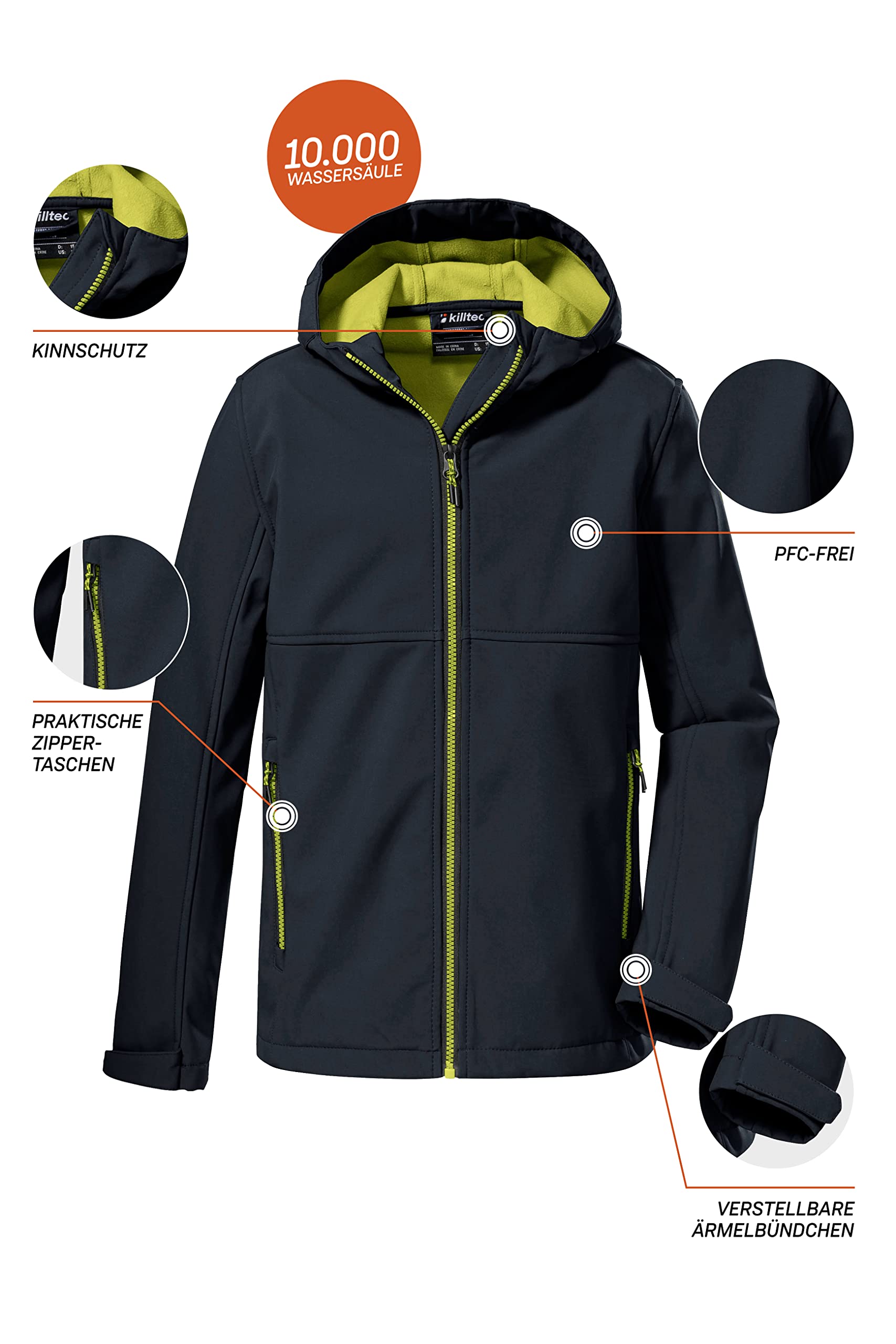 Killtec Veste softshell à capuche Garçon Kow 202 Bys Sftshll Jckt