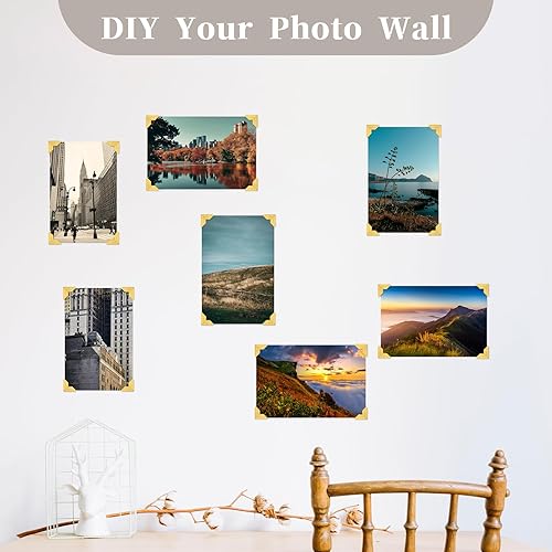 Miniatura 6 de 240 esquinas para álbumes de recortes, esquinas autoadhesivas, esquinas de montaje de fotos doradas brillantes, esquinas de fotos para álbumes de