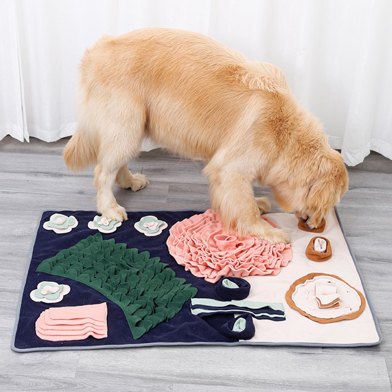 Tappeto Olfattivo Cane, 104X73cm Tappetino Olfattivo Cane Pieghevole, Lavabile Sniffing Fun Mat,Il Tappetino Olfattivo per Cani Giochi Interattivi Attivazione Mentale Cane