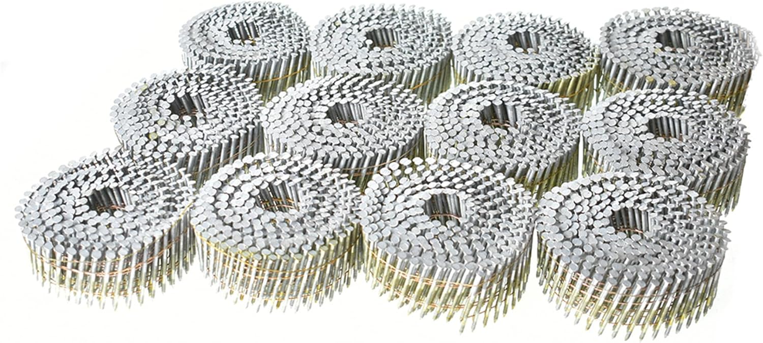 3600Pcs 15 Degree 1-3/4 Inch x .092-Inch Hot-Dipped Galvanized Steel Siding Nails Fit for Wood Board or Fence Applications