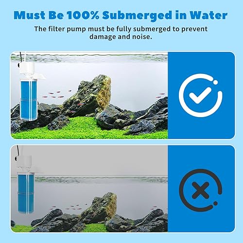 Miniatura 8 de Filtros de tanque de peces para tanques de 20 a 100 galones, filtro sumergible para acuario con filtración, oxigenación, agitador, circulación 4 en