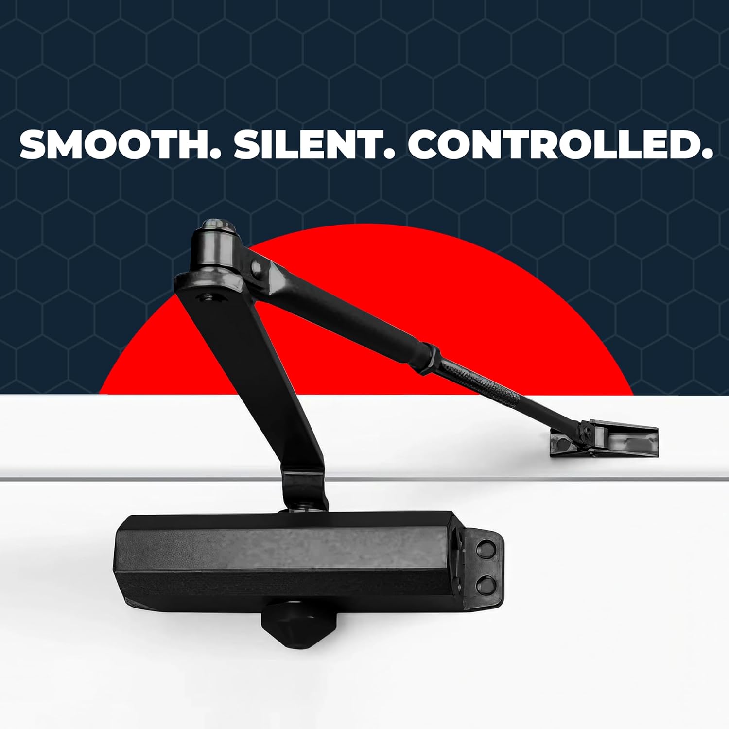 Adjustable Door Closer Size 2–4 | Commercial & Residential Hydraulic Door Closer | CE & UL Certified | Heavy Duty Automatic Door Closer (Matt Black)