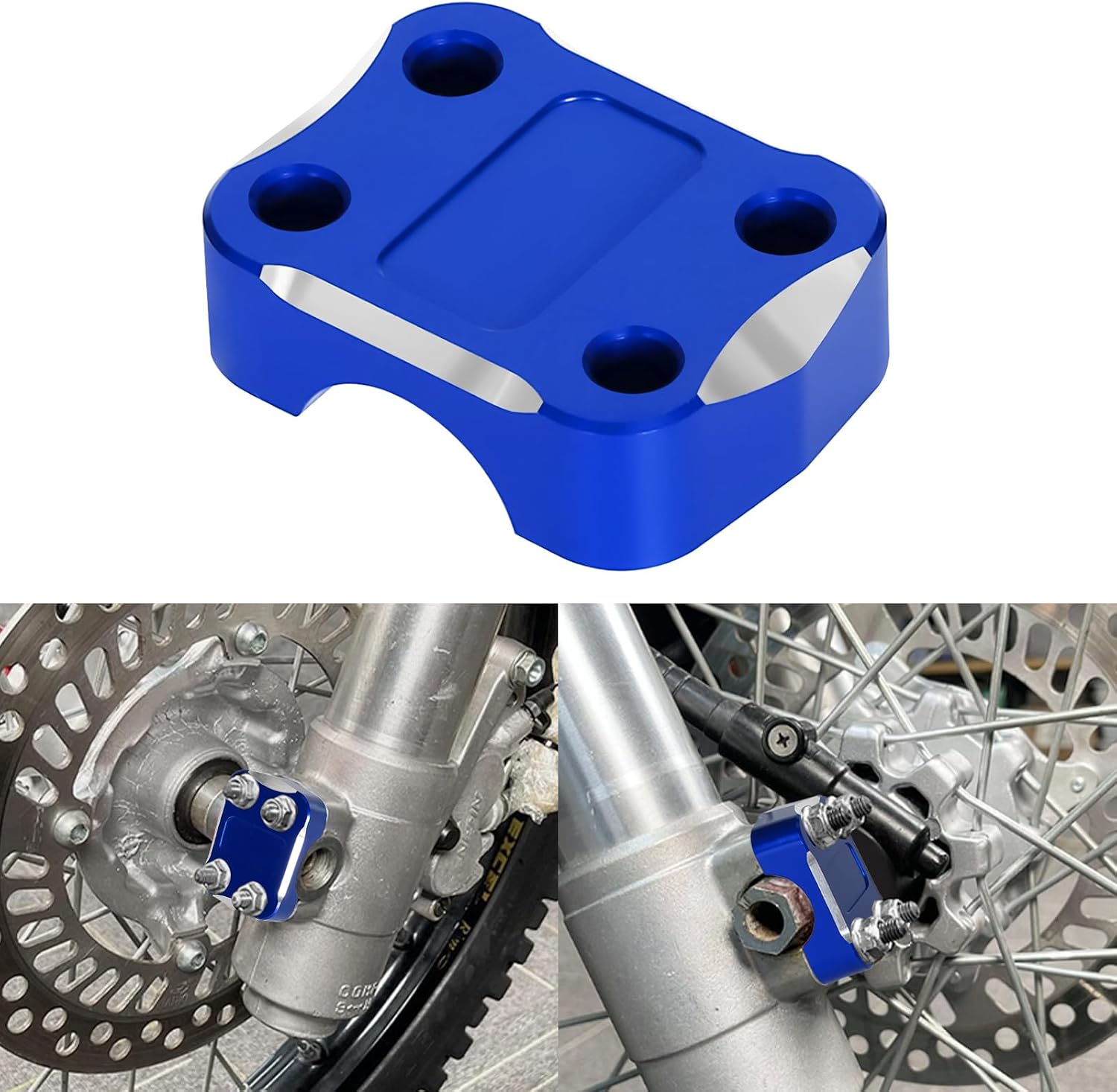 XR650L Front Fork Axle Holder Clamp Cover Compatible with XR400R 1996-2004 XR 650L 1993-2024 3D CNC Motorcycle Accessories Bracket Cover-1pcs (Blue)
