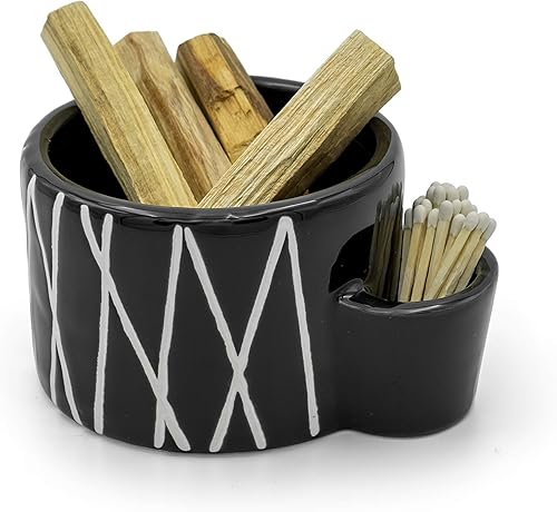 Bursera Cuenco de cerámica de ónix, árbol plantado con cada pedido, cuenco para quemaduras para salvia, madera de Palo Santo, forma para velas,