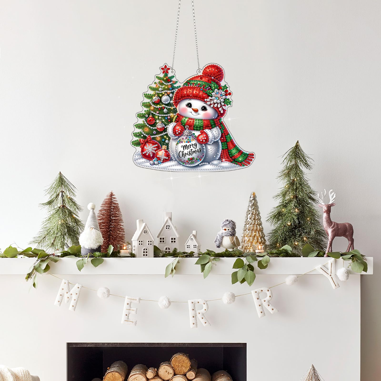Kit Diamant Peinture Pendentif Sapin De Noël - Loisir Créatif Adulte/enfant - Décoration Et Cadeau