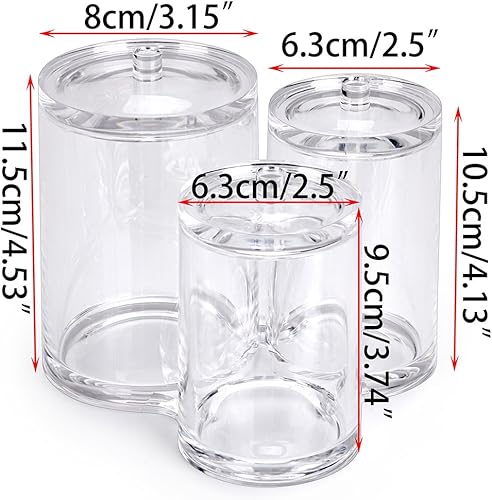 Miniatura 6 de Hipiwe - Soporte para hisopos de algodón acrílico transparente de calidad preminm, contenedor redondo de algodón con punta Q organizar, estuche para