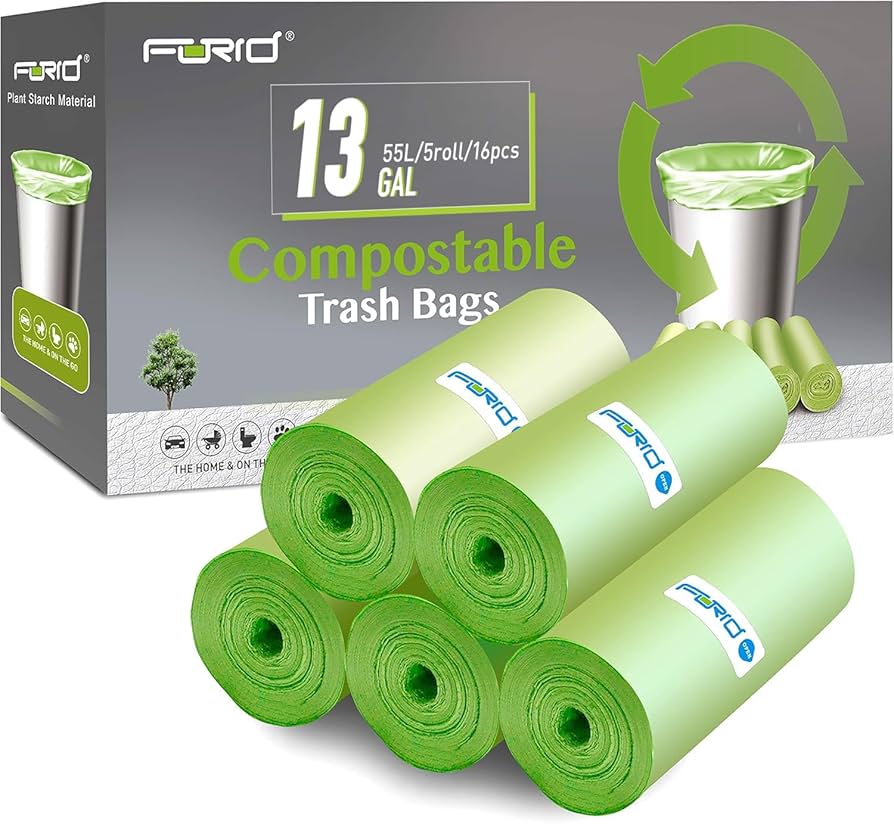 Amazon.com: Compostable Trash Bags - FORID 13 Gallon Tall Kitchen