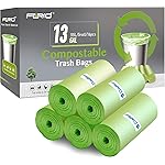 Compostable Trash Bags - FORID 13 Gallon Tall Kitchen Garbage Bags 80 Count Unscented Trash Can Liners 55 Liter Medium Wastebasket Bags for Bathroom Home Bedroom Office Garbage Can (5Rolls/Green)