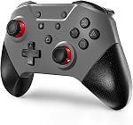 Wireless Controller for Switch/Lite/OLED/PC/Android/iOS - Ergonomic Gamepad with 7 Color RGB Lighting, Turbo/Vibration Adjustment & One-Key Wake-Up Function