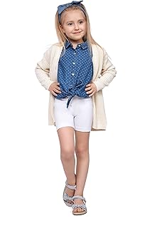 SOFTSAIL Girls Leggings Cycling Shorts Short Cotton Sport Dancing Gymnastic Breathable Comfy Stretchable