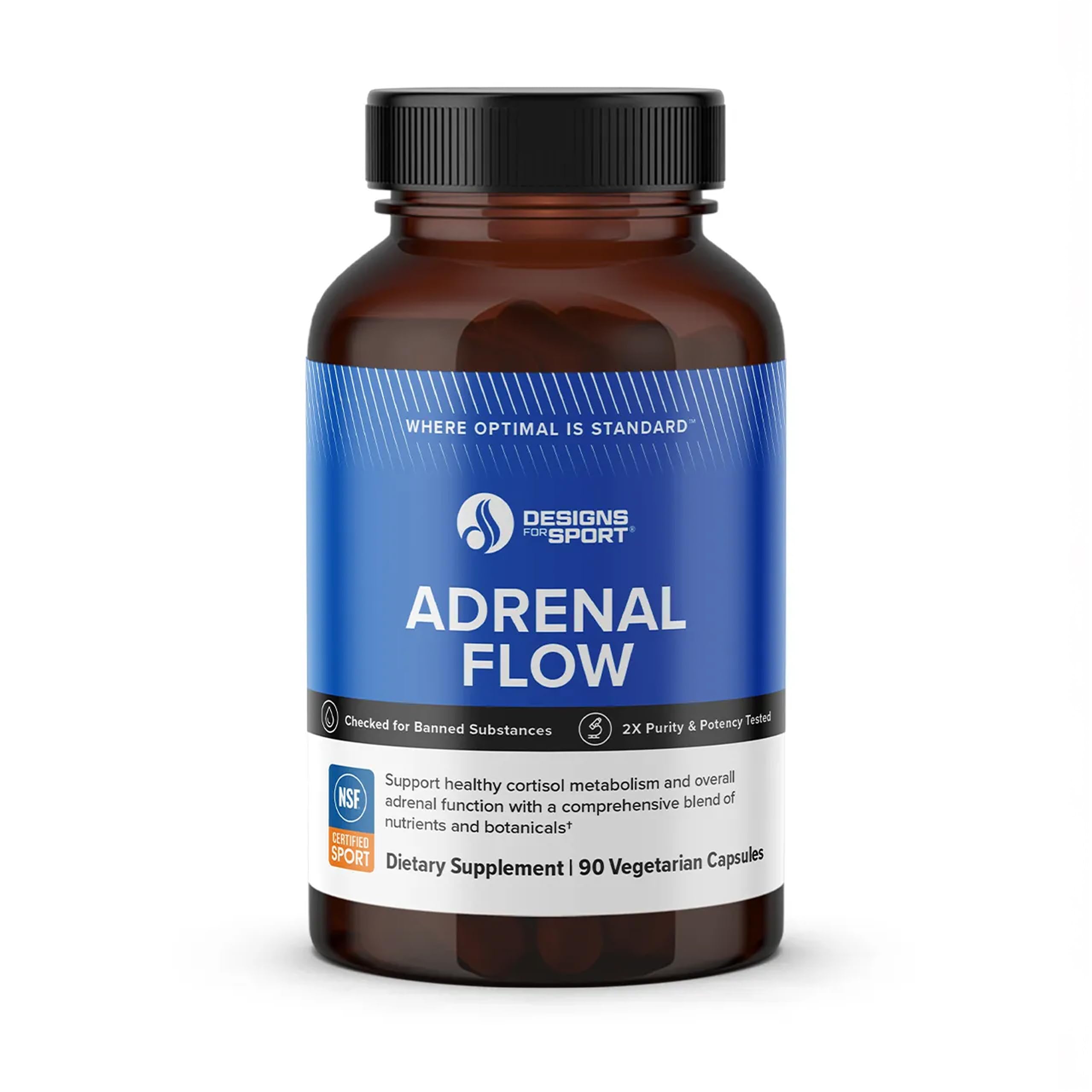 Designs for Sport Adrenal Flow, Supports Stress Response, 90 Capsules