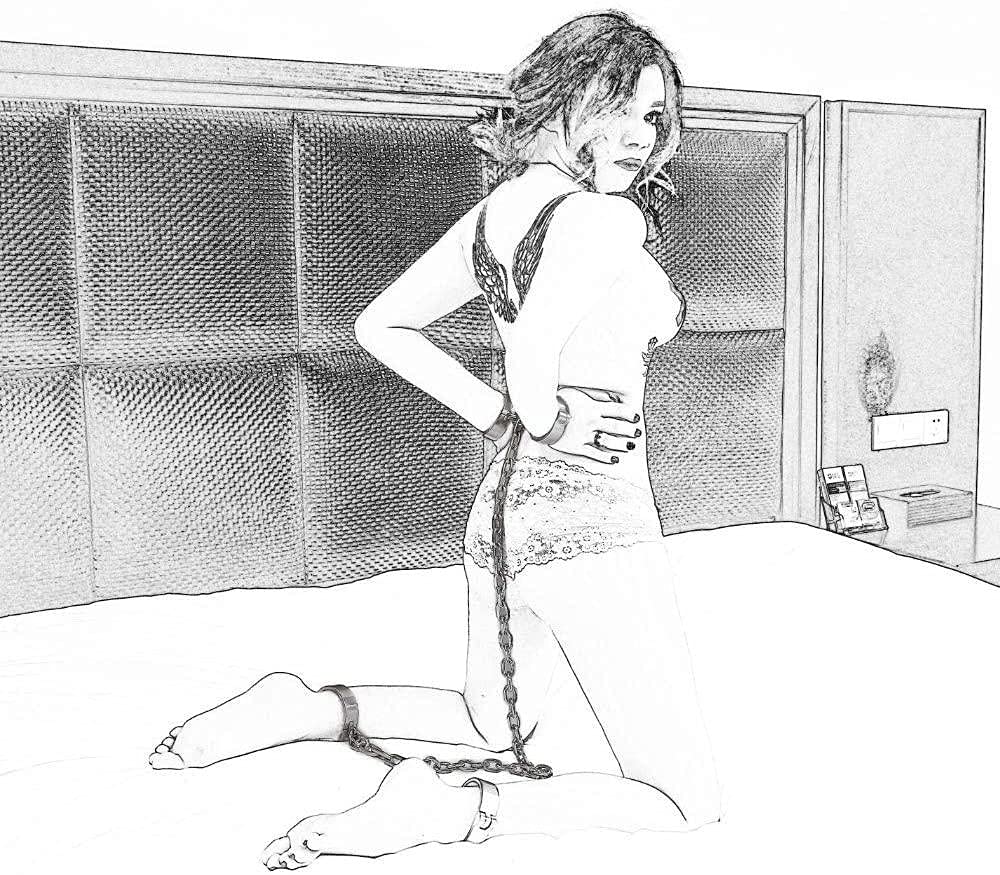 Ensemble de bandages Sm, manchettes de cheville et de main, menottes de liaison en cuir fétiche, manchettes de cheville, Bondage, jouets sexuels pour adultes pour Couples(Black)