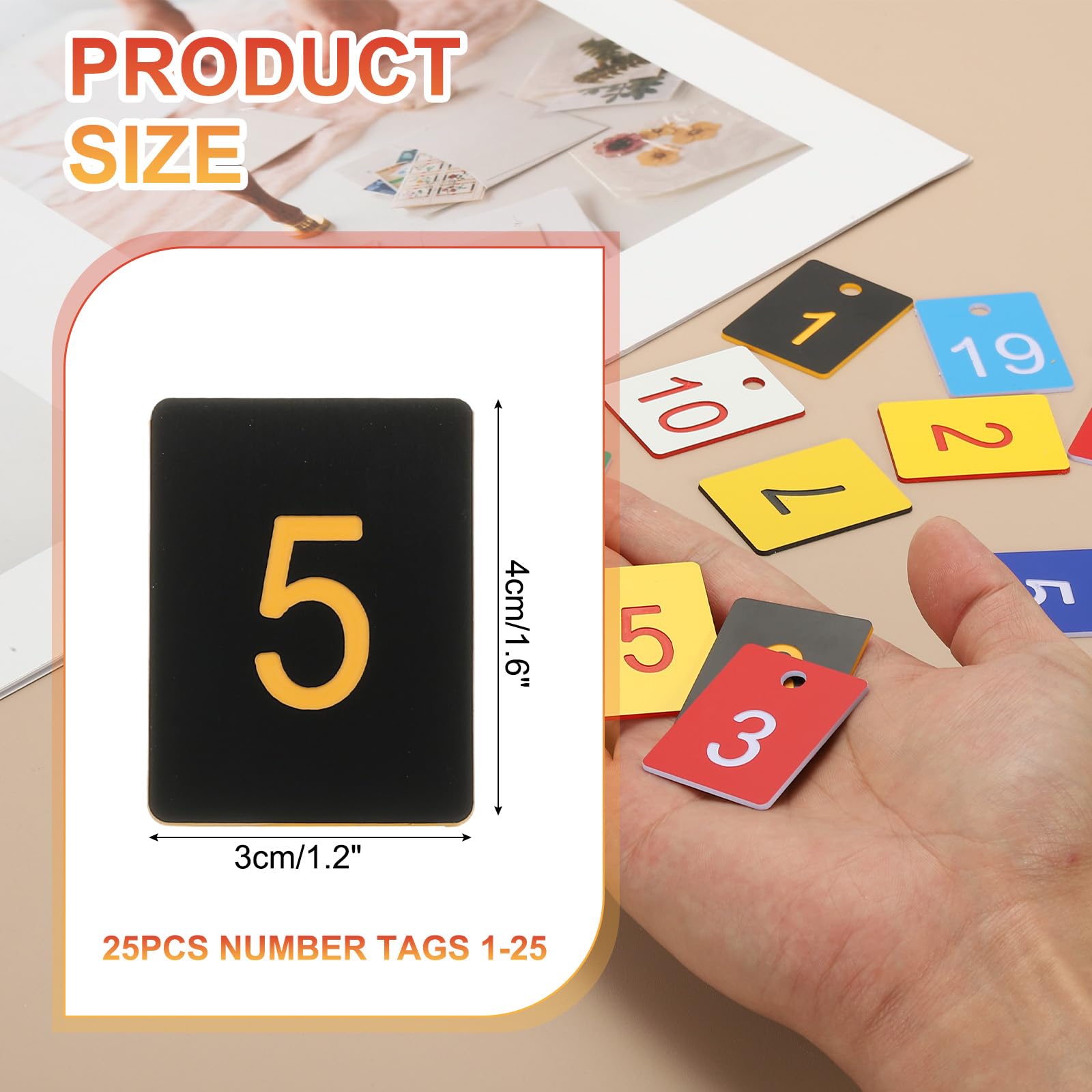 PATIKIL 25PCS Rectangle Number Tags 1-25 - Image 2